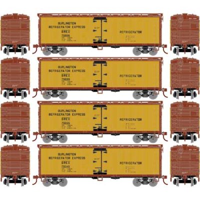 Athearn RND98491 - HO 40Ft Wood Reefer - BREX (4pkg)