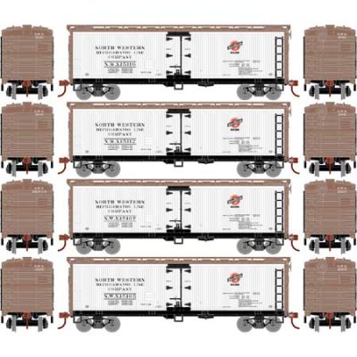 Athearn RND98495 - HO 40Ft Wood Reefer - NWX (4pkg)