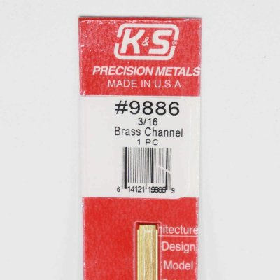 K&S Engineering 9886 All Scale - 12inch Long Brass Channel - 0.014inch Thick x (3/16 x 1/8 inch L...