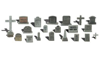 Woodland Scenics 1856 HO Tombstones 20 pcs