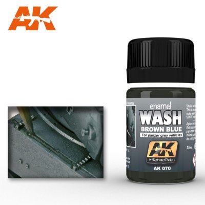 AK Interactive Brown Blue Wash Enamel Paint 35ml for Panzer Grey Vehicles 