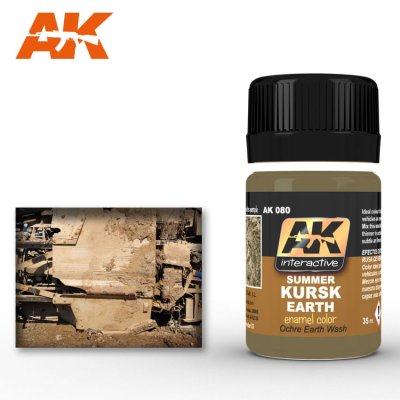 AK Interactive 080 Summer Kursks Earth Ochre Wash Enamel Paint 35ml