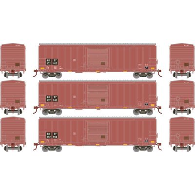 Athearn 1181 - HO 50' ACF Outer Post Box Car, BKTY #152917 / 152942 / 152950 (3)