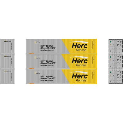 Athearn 140-16392 - HO 40ft Low-Cube Container - EASU (3 Pack) #2