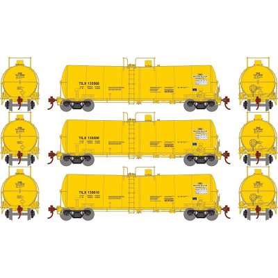 Athearn 16398 - HO 16,000 Gallon Clay Tank, TILX #135566 / #135598 / #135610 (3)