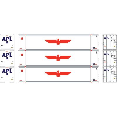 Athearn 19139 - HO 48' Containers, APLU #485709 / 485744 / 485783 (3)