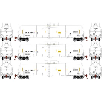 Athearn 29926 HO Scale - RTR 30,000 Gallon Ethanol Tank Car - UTLX - #2 - 3pack
