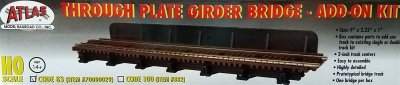 Atlas HO 70000029 Code 83 Through Plate Girder Bridge Single Track Add-On Kit