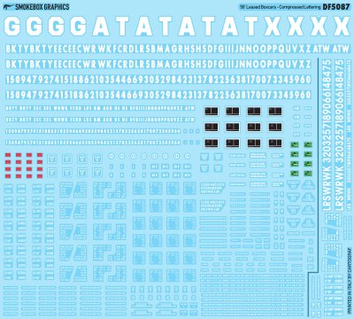 SmokeBox Graphics HO Compressed Lettering Boxcars