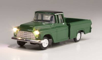 Woodland Scenics 5590 - HO Just Plug Lighted Vehicle - Green Pickup