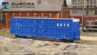 Aurora Miniatures 306052 - HO Greenbrier 7550 cf 60' Plate F Boxcar - LRS #141073