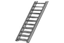 Plastruct 90442 HO ABS 2 in Stair (2pcs pkg)