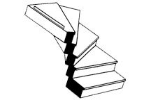 Plastruct 90943 - O (1:48) Custom Left Turn Staircase (1pc) 