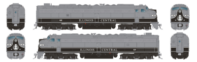 Rapido 28817 - HO HEP E8A + A Set - DCC & Sound - Illinois Central (Executive - Gray & Black) #10...