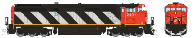 Rapido 24506 - HO Dash 8-40CM - DCC & Sound - Canadian National: Stripes #2427