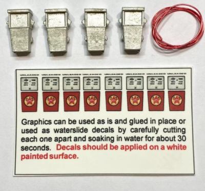 ShowCase Miniatures 2369 - HO Scale Gas Pumps - 4pkg