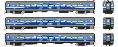 Rapido 128522 - HO Comet Commuter Car Set - Montreal AMT (Late Lake Scheme) Set #1