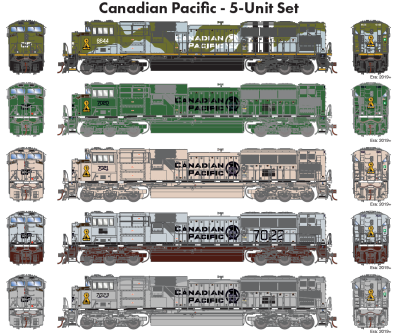 Athearn Genesis G1145 - HO EMD SD70ACU - DCC Ready - Canadian Pacific CP Military Tribute Set (5p...