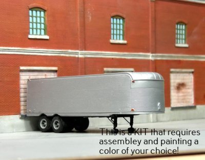 Sylvan Scale Models T-029 - HO Scale - 1940-51 32ft Fruehauf Stainless Steel Dry Van Trailer - EA...