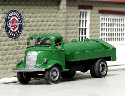 Sylvan Scale Models V-370 HO Scale - 1937 Studebaker COE Gasoline Tank Truck - Unpainted and Resi...