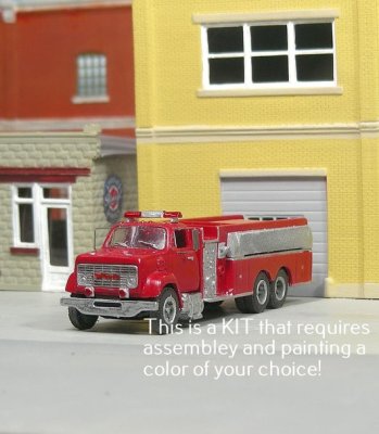 Sylvan Scale Models V-401 - HO 1:87 71-77 GMC 9500 w/Hale Tanker/Pumper Fire Truck KIT- Unpainted...