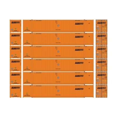 Athearn 140-28523 - HO 53 Ft CIMC Containers - Schneider (6 pack) #1  