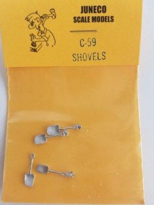 Juneco Scale Models C-59 Steel Square Shovel (4/pkg)