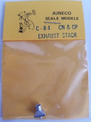 Juneco Scale Models C-84 CN, CP & GTW S-2, S-3, S-4 Diesel Exhaust Stack