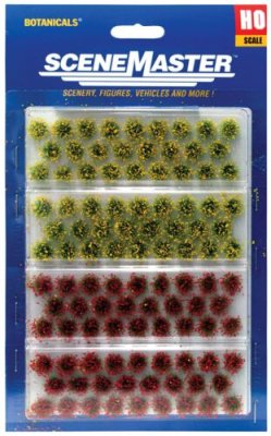 Walthers SceneMaster 1105 - HO Grass Tufts, 1/4 Inch Tall - Blooming Flowers (104pcs)