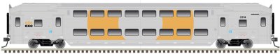 Atlas 50006632 - N Scale Multi-Level Commuter Coach Trailer Montreal EXO 'Patched - Salmon' #3114