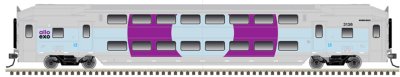 Atlas 50006633 - N Scale Multi-Level Commuter Coach Trailer Montreal EXO 'Patched - Purple' #3136