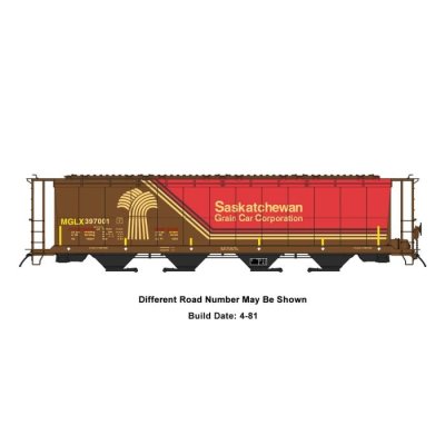 Intermountain 45139-03 - HO 59Ft 4-Bay Cylindrical Covered Hopper - Mobil Grain / Ex Saskatchewan...