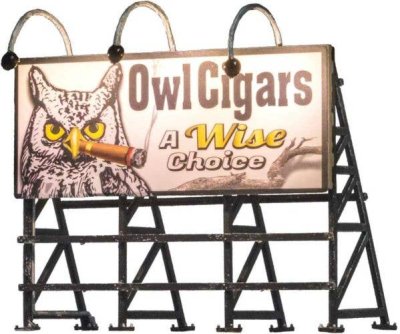 Woodland Scenics 5795 - HO Lighted Billboard - Just Plug(R) -- Wise Tobacco Co.