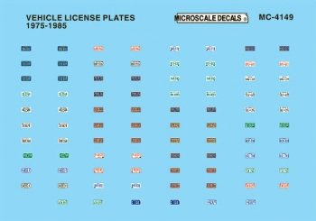 Microscale MC-4149 - HO Vehicle License Plates 1975-1985 - Decals