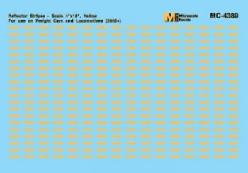 MicroScale 604389 - N Scale Reflector Stripes - Scale 4 x 18 - Waterslide Decals