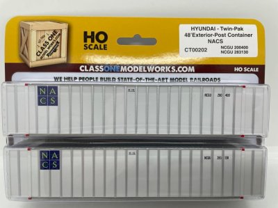 Class One Model Works CT00203 - HO Hyundai 48ft Exterior Post - NACS (2pk)