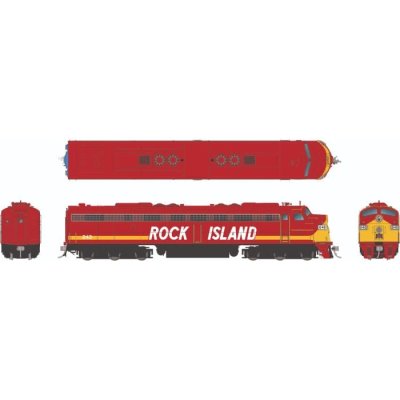 Rapido 28093 - HO EMD E8A - DC/Silent - Rock Island (Red/Yellow Scheme) #661