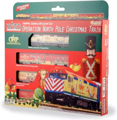 Kato Unitrack 106-2015 - N Scale F40PH - DCC - Operation North Pole Christmas - 4 Unit Train Set