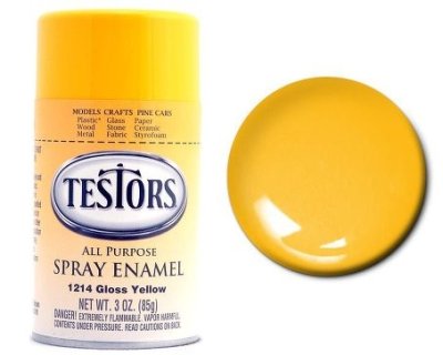 Testors 1214 - Spray Finishing Enamel - Gloss Yellow (3oz)