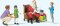 Preiser 10763 - HO Santa in Chair, Mother and 2 Children