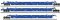 Atlas 20006624 - HO Scale Thrall 53Ft Articulated Well Car Set - TTX (Blue Ex-BRAN) #888873 (3pkg...